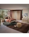 Camera da letto Faba con armadio noce e talco e letto contenitore Parigi
