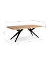 Tavolo fisso Mudri in legno di Acacia con gambe in metallo nero 200x100x75H