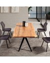 Tavolo fisso Mudri in legno di Acacia con gambe in metallo nero 200x100x75H