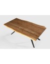 Tavolo fisso Mudri in legno di Acacia con gambe in metallo nero 200x100x75H