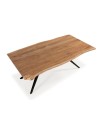 Tavolo fisso Mudri in legno di Acacia con gambe in metallo nero 200x100x75H