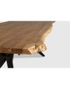 Tavolo fisso Mudri in legno di Acacia con gambe in metallo nero 200x100x75H