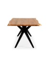 Tavolo fisso Mudri in legno di Acacia con gambe in metallo nero 200x100x75H