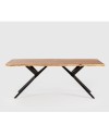 Tavolo fisso Mudri in legno di Acacia con gambe in metallo nero 200x100x75H