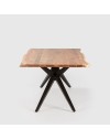 Tavolo fisso Mudri in legno di Acacia con gambe in metallo nero 200x100x75H
