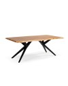 Tavolo fisso Mudri in legno di Acacia con gambe in metallo nero 200x100x75H
