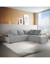 Divano Letto Angolare reversibile Jozzis grigio con funzione letto e bracciolo contenitore 248,5x209x90,5H