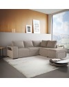 Divano Letto Angolare reversibile Jozzis sabbia con funzione letto e bracciolo contenitore 248,5x209x90,5H