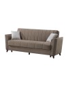 Divano letto Duca 3 posti marrone con contenitore e funzione letto 223x86x89H