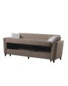 Divano letto Duca 3 posti marrone con contenitore e funzione letto 223x86x89H