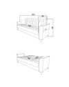 Divano letto Duca 3 posti marrone con contenitore e funzione letto 223x86x89H
