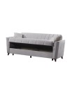 Divano letto Duca 3 posti grigio con contenitore e funzione letto 223x86x89H