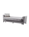 Divano letto Duca 3 posti grigio con contenitore e funzione letto 223x86x89H