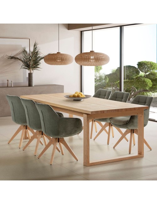 Tavolo rettangolare fisso rovere RINA 220x100x76H  – Eleganza mediterranea