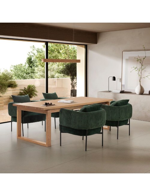 Tavolo rettangolare fisso rovere RINA 220x100x76H  – Eleganza mediterranea