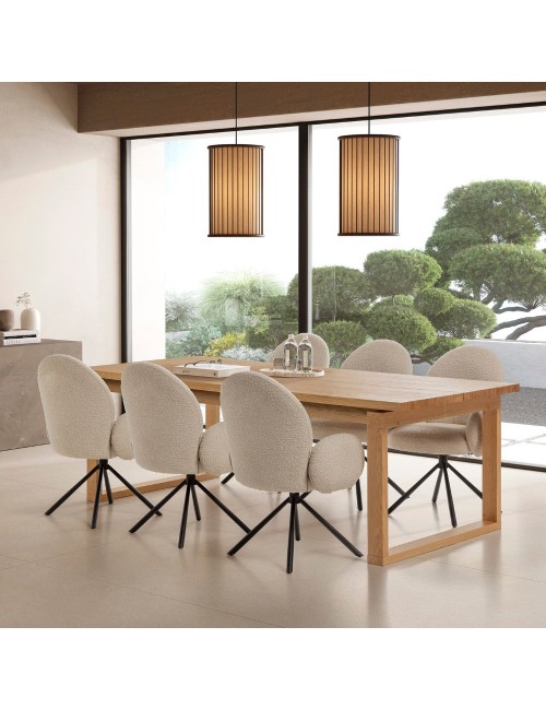 Tavolo rettangolare fisso rovere RINA 220x100x76H  – Eleganza mediterranea