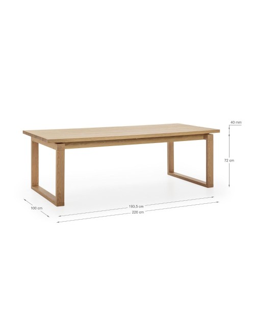 Tavolo rettangolare fisso rovere RINA 220x100x76H  – Eleganza mediterranea
