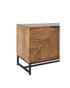 Mobile tv Nereida in legno massiccio di mango con gambe in metallo Nero 160x40x58H