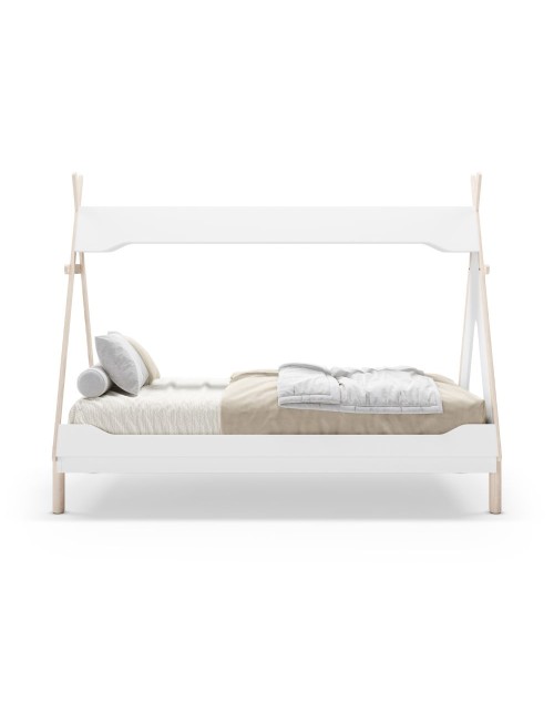 Letto a tenda singolo Nora bianco e pino 205,6x104,1x162,4 – Un rifugio da sogno per grandi avventure