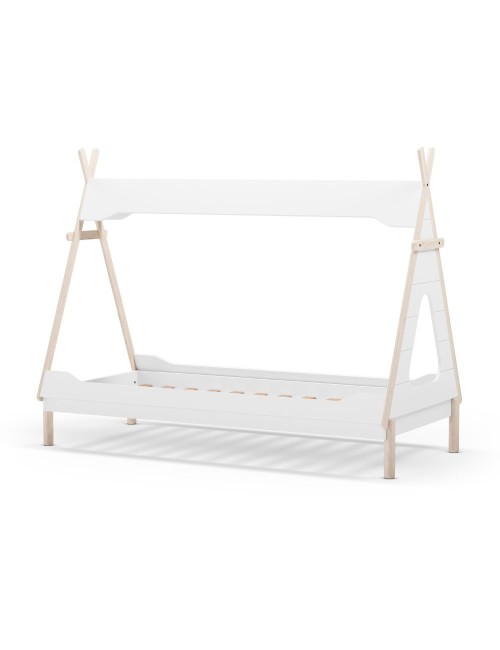 Letto a tenda singolo Nora bianco e pino 205,6x104,1x162,4 – Un rifugio da sogno per grandi avventure