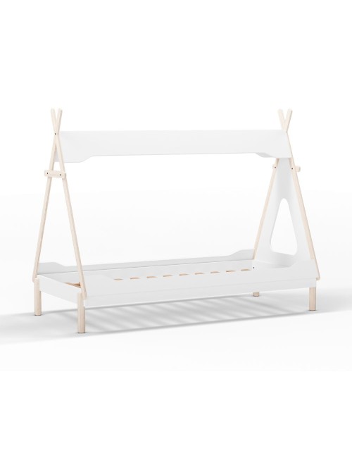 Letto a tenda singolo Nora bianco e pino 205,6x104,1x162,4 – Un rifugio da sogno per grandi avventure
