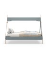 Letto a tenda singolo Nora verde petrolio e bianco 205,6x104,1x162,4 – Un rifugio da sogno per grandi avventure