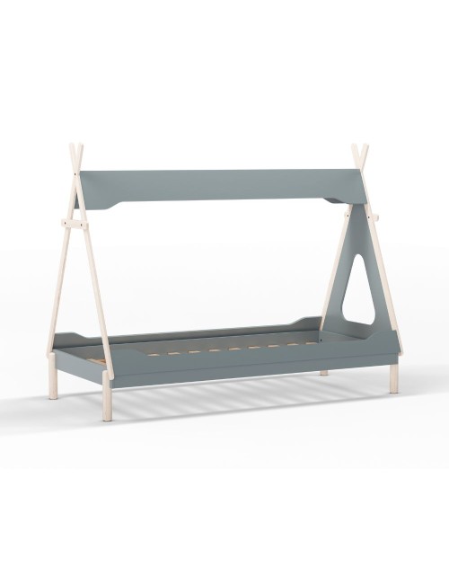 Letto a tenda singolo Nora verde petrolio e bianco 205,6x104,1x162,4 – Un rifugio da sogno per grandi avventure