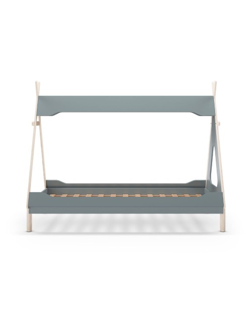 Letto a tenda singolo Nora verde petrolio e bianco 205,6x104,1x162,4 – Un rifugio da sogno per grandi avventure