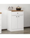 Mobile multiuso Viola con 2 ante e 1 cassetto 64x45x90H – Bianco con Top rovere scuro