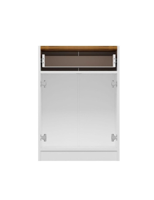 Mobile multiuso Viola con 2 ante e 1 cassetto 64x45x90H – Bianco con Top rovere scuro