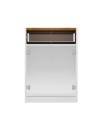 Mobile multiuso Viola con 2 ante e 1 cassetto 64x45x90H – Bianco con Top rovere scuro