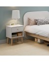 Comodino in legno massiccio bianco Esteban 40x35x53H – Design compatto e funzionale