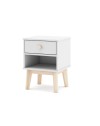 Comodino in legno massiccio bianco Esteban 40x35x53H – Design compatto e funzionale