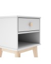 Comodino in legno massiccio bianco Esteban 40x35x53H – Design compatto e funzionale