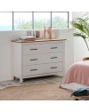 Comò Miranda in legno massiccio bianco e pino 100x40x80H – Stile Elegante e Robusto