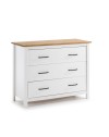 Comò Miranda in legno massiccio bianco e pino 100x40x80H – Stile Elegante e Robusto