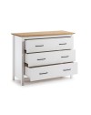 Comò Miranda in legno massiccio bianco e pino 100x40x80H – Stile Elegante e Robusto