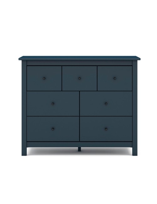 Cassettiera Misti in legno massiccio blu 110x40x820H – 7 Cassetti, Design e organizzazione