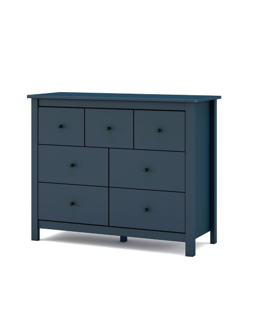 Cassettiera Misti in legno massiccio blu 110x40x820H – 7 Cassetti, Design e organizzazione