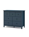 Cassettiera Misti in legno massiccio blu 110x40x820H – 7 Cassetti, Design e organizzazione
