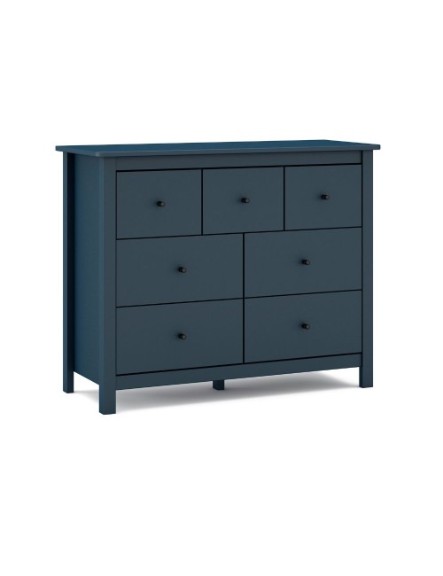 Cassettiera Misti in legno massiccio blu 110x40x820H – 7 Cassetti, Design e organizzazione