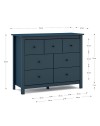 Cassettiera Misti in legno massiccio blu 110x40x820H – 7 Cassetti, Design e organizzazione