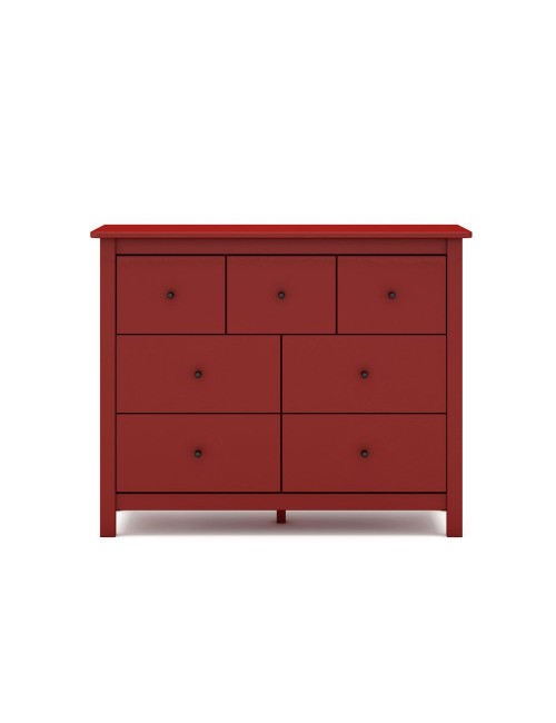 Cassettiera Misti in legno massiccio bordeaux 110x40x820H – 7 Cassetti, Design e organizzazione
