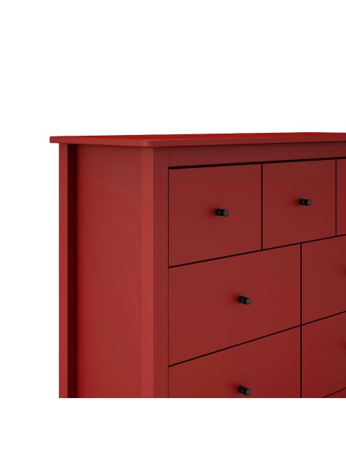 Cassettiera Misti in legno massiccio bordeaux 110x40x820H – 7 Cassetti, Design e organizzazione