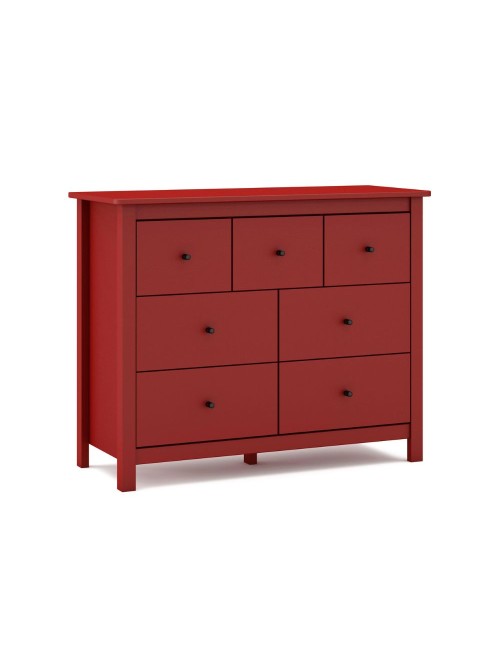 Cassettiera Misti in legno massiccio bordeaux 110x40x820H – 7 Cassetti, Design e organizzazione