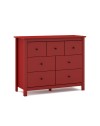 Cassettiera Misti in legno massiccio bordeaux 110x40x820H – 7 Cassetti, Design e organizzazione