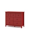 Cassettiera Misti in legno massiccio bordeaux 110x40x820H – 7 Cassetti, Design e organizzazione