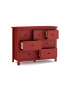 Cassettiera Misti in legno massiccio bordeaux 110x40x820H – 7 Cassetti, Design e organizzazione