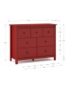 Cassettiera Misti in legno massiccio bordeaux 110x40x820H – 7 Cassetti, Design e organizzazione