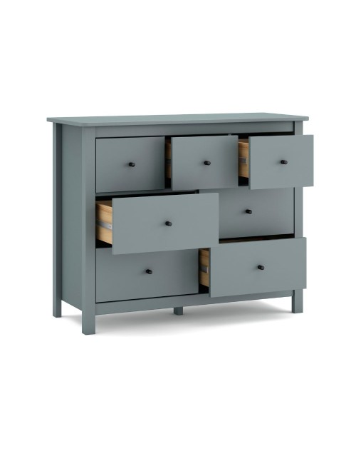 Cassettiera Misti in legno massiccio verde cachi 110x40x820H – 7 Cassetti, Design e organizzazione